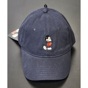 Disney‎ Classic Mickey Mouse Happy Stance Retro Blue Adjustable Baseball Hat Cap